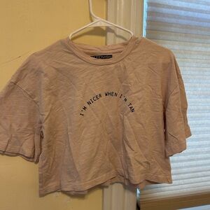Kittenish pink "i'm nicer when I'm tan" Crop Top